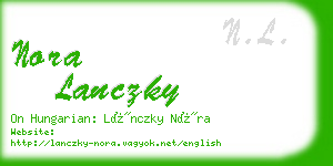 nora lanczky business card